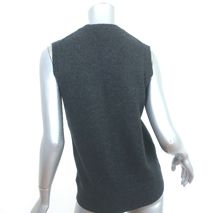 Michael Kors Collection Cashmere Sleeveless Sweater Charcoal Size Medium