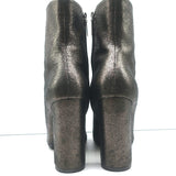 Saint Laurent Lou Ankle Boots Bronze Metallic Textured Leather Size 40.5