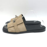 Hermes Gabriel Slide Sandals Beige Suede Size 43