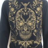 Alexander McQueen Skull-Embroidered Crewneck Sweatshirt Black Size Medium