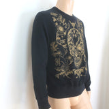 Alexander McQueen Skull-Embroidered Crewneck Sweatshirt Black Size Medium