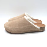 Jenni Kayne Shearling-Lined Moc Clogs Taupe Suede Size 38