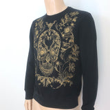 Alexander McQueen Skull-Embroidered Crewneck Sweatshirt Black Size Medium