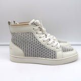 Christian Louboutin Rantus High Top Sneakers White Leather & Mesh Size 40