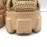 Prada Monolith Crochet Raffia Cage Sandals Natural Size 37