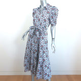 Veronica Beard Puff Sleeve Midi Shirtdress Eunice Floral & Striped Cotton Size 4
