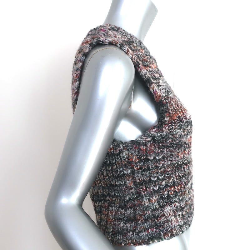 FRAME Shrunken Sweater Vest Purple Marled Knit Size Small