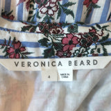 Veronica Beard Puff Sleeve Midi Shirtdress Eunice Floral & Striped Cotton Size 4