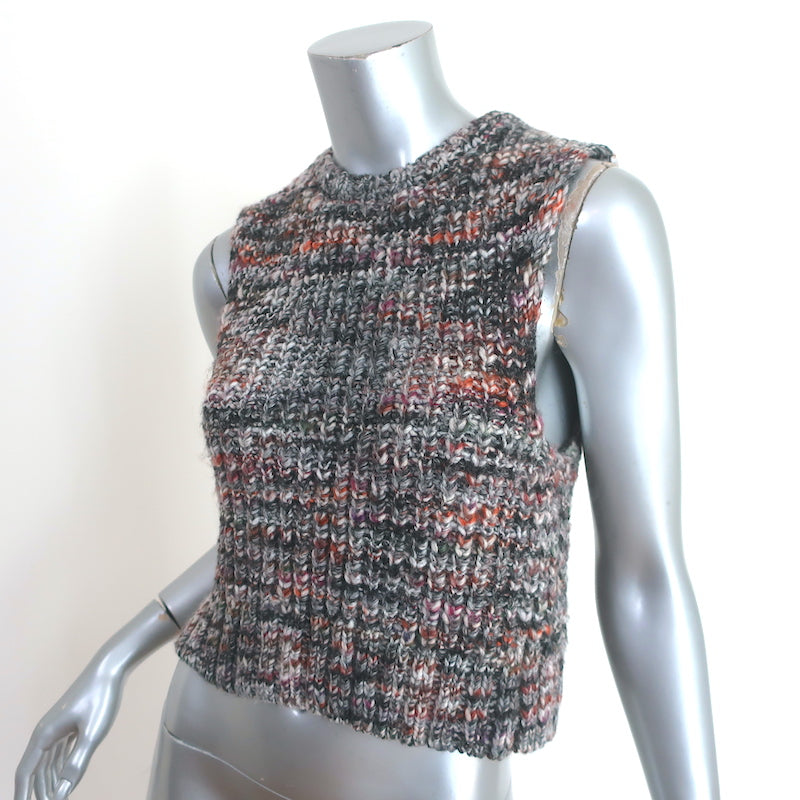 FRAME Shrunken Sweater Vest Purple Marled Knit Size Small