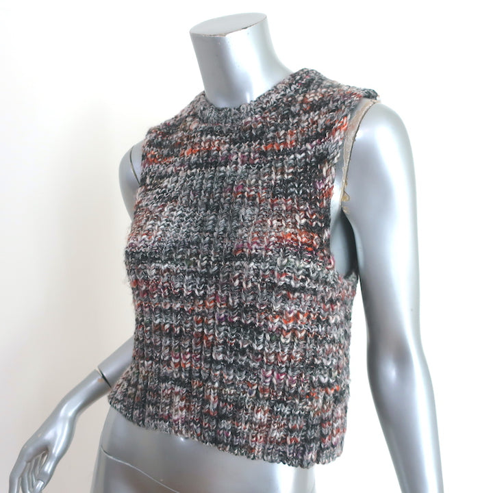 FRAME Shrunken Sweater Vest Purple Marled Knit Size Small