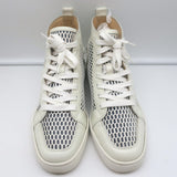 Christian Louboutin Rantus High Top Sneakers White Leather & Mesh Size 40