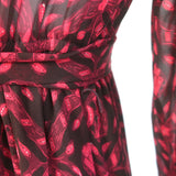 Ulla Johnson Aliya Belted Midi Dress Red Printed Silk Chiffon Size 6