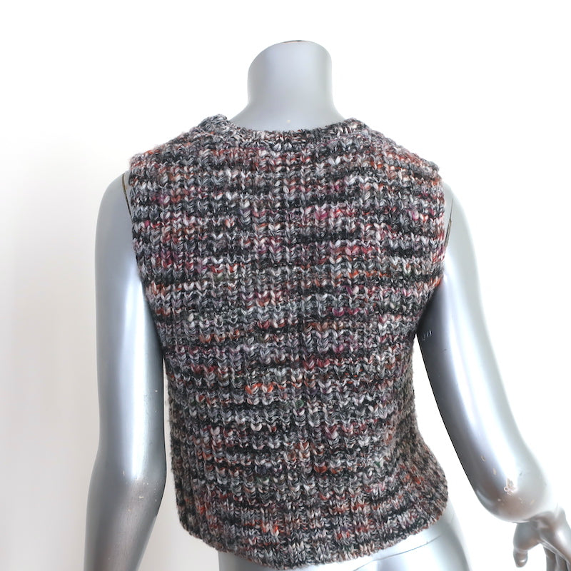 FRAME Shrunken Sweater Vest Purple Marled Knit Size Small