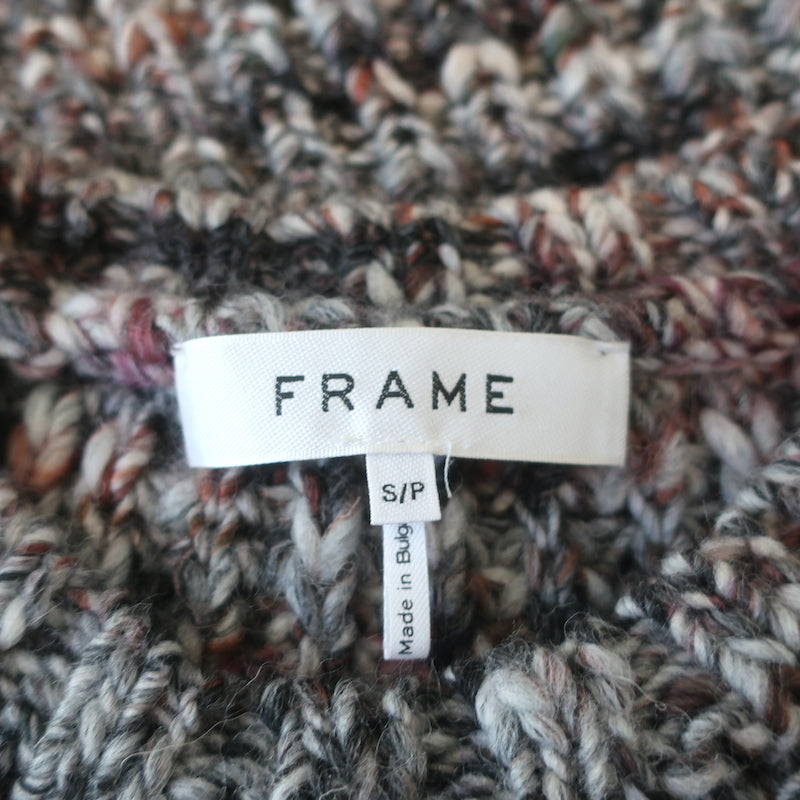 FRAME Shrunken Sweater Vest Purple Marled Knit Size Small