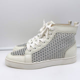 Christian Louboutin Rantus High Top Sneakers White Leather & Mesh Size 40