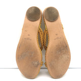 Le Monde Beryl Rope Sandals Gold Satin Size 39 Flat Slides