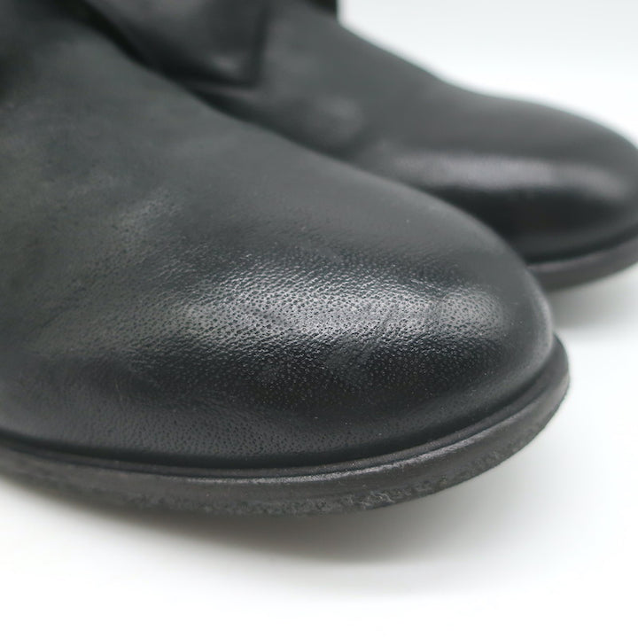 Marsell Laceless Derby Shoes Black Leather Size 40 US 7