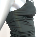 D&G Dolce & Gabbana Satin Bustier Tank Top Black Size 40