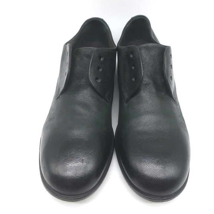 Marsell Laceless Derby Shoes Black Leather Size 40 US 7