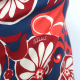 La DoubleJ Flipper Maxi Dress Navy/Red Moonflower Print Cotton Size Medium