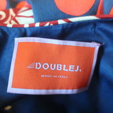 La DoubleJ Flipper Maxi Dress Navy/Red Moonflower Print Cotton Size Medium