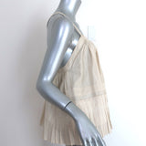 See by Chloe Pleated Swing Tank Top Beige Pinstripe Cotton-Silk Size US 2