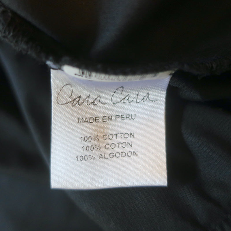 Cara Cara Hutton Midi Shirt Dress Black Cotton Poplin Size Small
