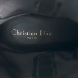 Christian Dior D-Fight lace-up combat boots in black stretch leather, size 38 — authentic pre-owned, lightly worn luxury