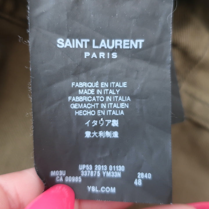 Saint Laurent High-Low Military Parka Army Green Twill Size 48