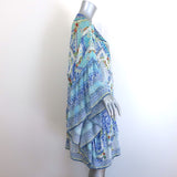 Camilla A Night To Remember Gathered Hem Short Dress Blue Printed Silk One Size