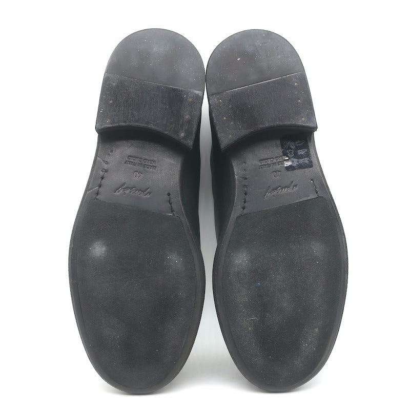 Marsell Laceless Derby Shoes Black Leather Size 40 US 7