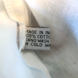 Juliet Dunn Blouson Tie-Waist Mini Dress White Rose Border Print Cotton Size 2