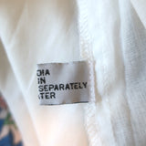 Juliet Dunn Blouson Tie-Waist Mini Dress White Rose Border Print Cotton Size 2