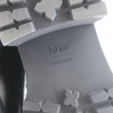 Christian Dior D-Fight lace-up combat boots, black stretch leather—authentic pre-owned, lightly worn designer footwear