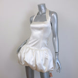 Reformation Babette Halter Mini Dress Ivory Silk Satin Size 0 NEW