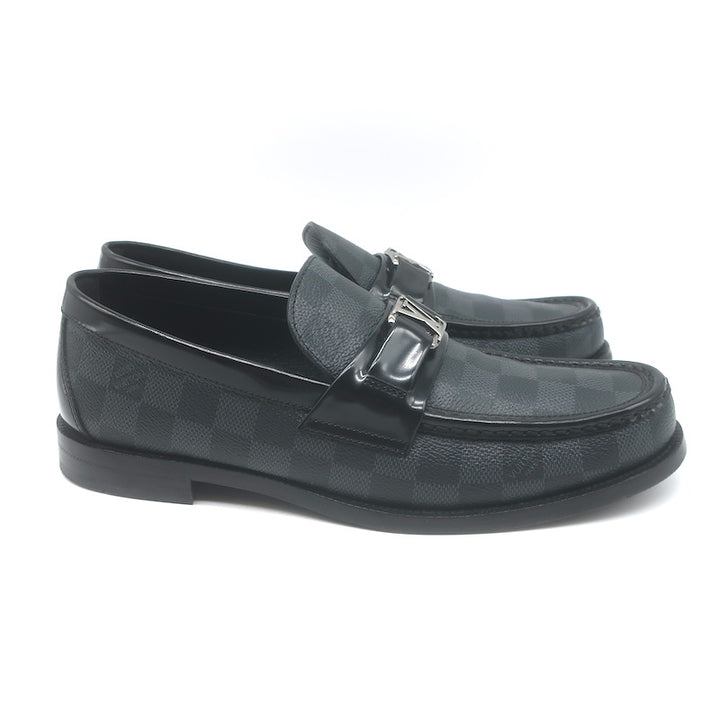 Louis Vuitton Damier Major Loafers Graphite/Black Canvas Size 7