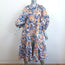 STAUD Puff Sleeve Midi Dress Demi Floral Print Stretch Cotton Size Small