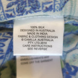 Camilla A Night To Remember Gathered Hem Short Dress Blue Printed Silk One Size