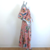 Rachel Comey Desida Off the Shoulder Midi Dress Pink Printed Cotton Size 6
