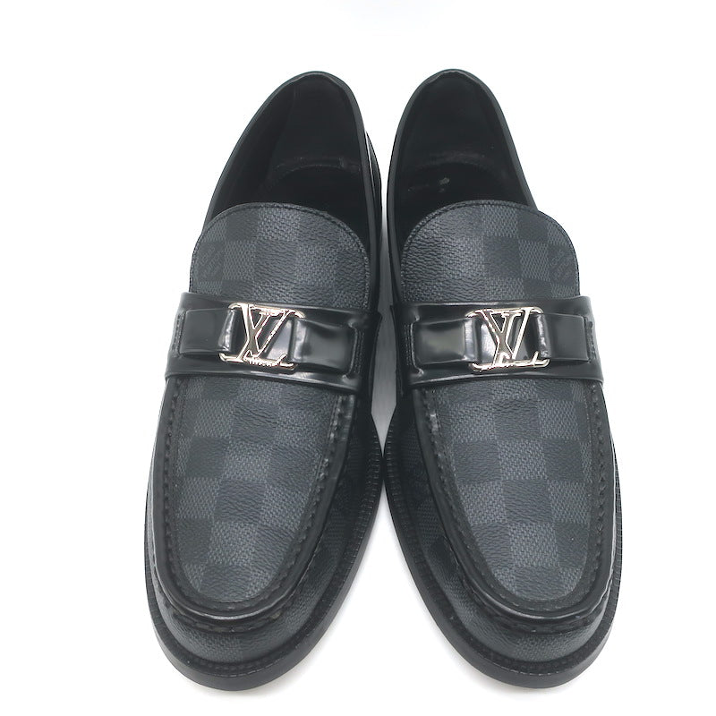 Louis Vuitton Damier Major Loafers Graphite/Black Canvas Size 7