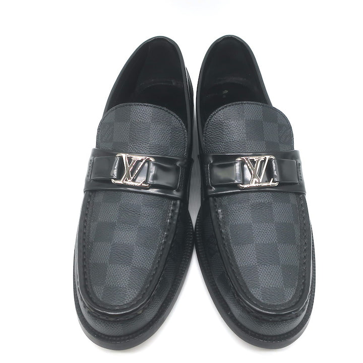 Louis Vuitton Damier Major Loafers Graphite/Black Canvas Size 7