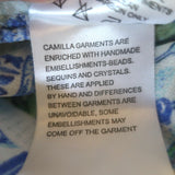 Camilla A Night To Remember Gathered Hem Short Dress Blue Printed Silk One Size