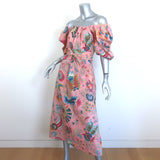 Rachel Comey Desida Off the Shoulder Midi Dress Pink Printed Cotton Size 6