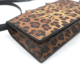 Charlotte Olympia Feline Leopard Print Mini Crossbody Bag Brown Leather NEW