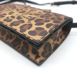 Charlotte Olympia Feline Leopard Print Mini Crossbody Bag Brown Leather NEW