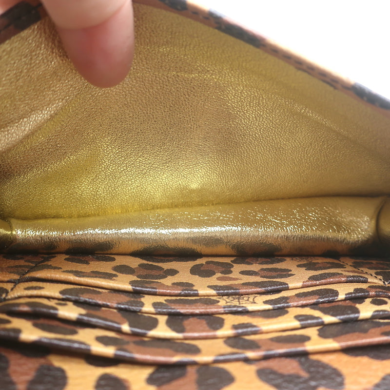 Charlotte Olympia Feline Leopard Print Mini Crossbody Bag Brown Leather NEW