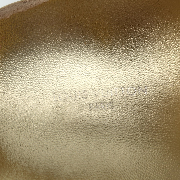 Louis Vuitton Bom Dia Slide Sandals Brown Monogram Canvas &amp; Gold Leather Size 38