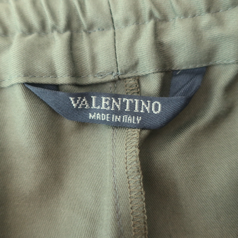 Valentino Butterfly-Embroidered Cargo Pants Army Green Cotton Size 46