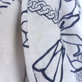 Zimmermann Day Tie-Neck Puff Sleeve Mini Dress White/Navy Bow Print Linen Size 3