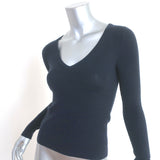 Prada V-Neck Sweater Navy Cashmere-Silk Size 38